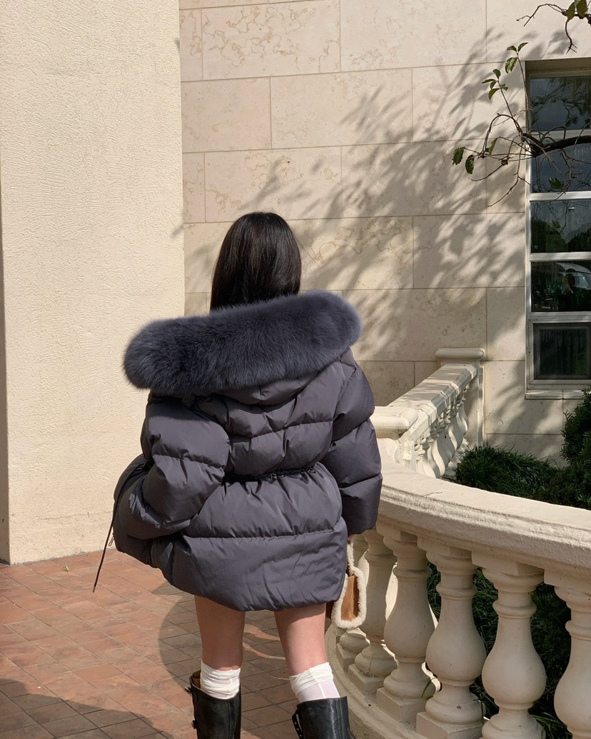 REVE CITE-L東大門㊣直郵女裝新品推薦真品短款羽絨服狐貍REVE CITE短款羽絨服