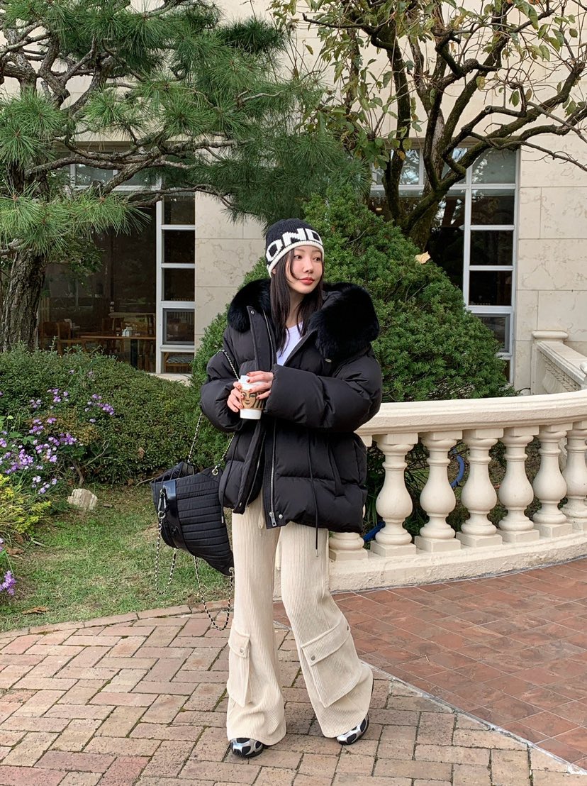 REVE CITE-L東大門㊣直郵女裝新品推薦真品短款羽絨服狐貍REVE CITE短款羽絨服