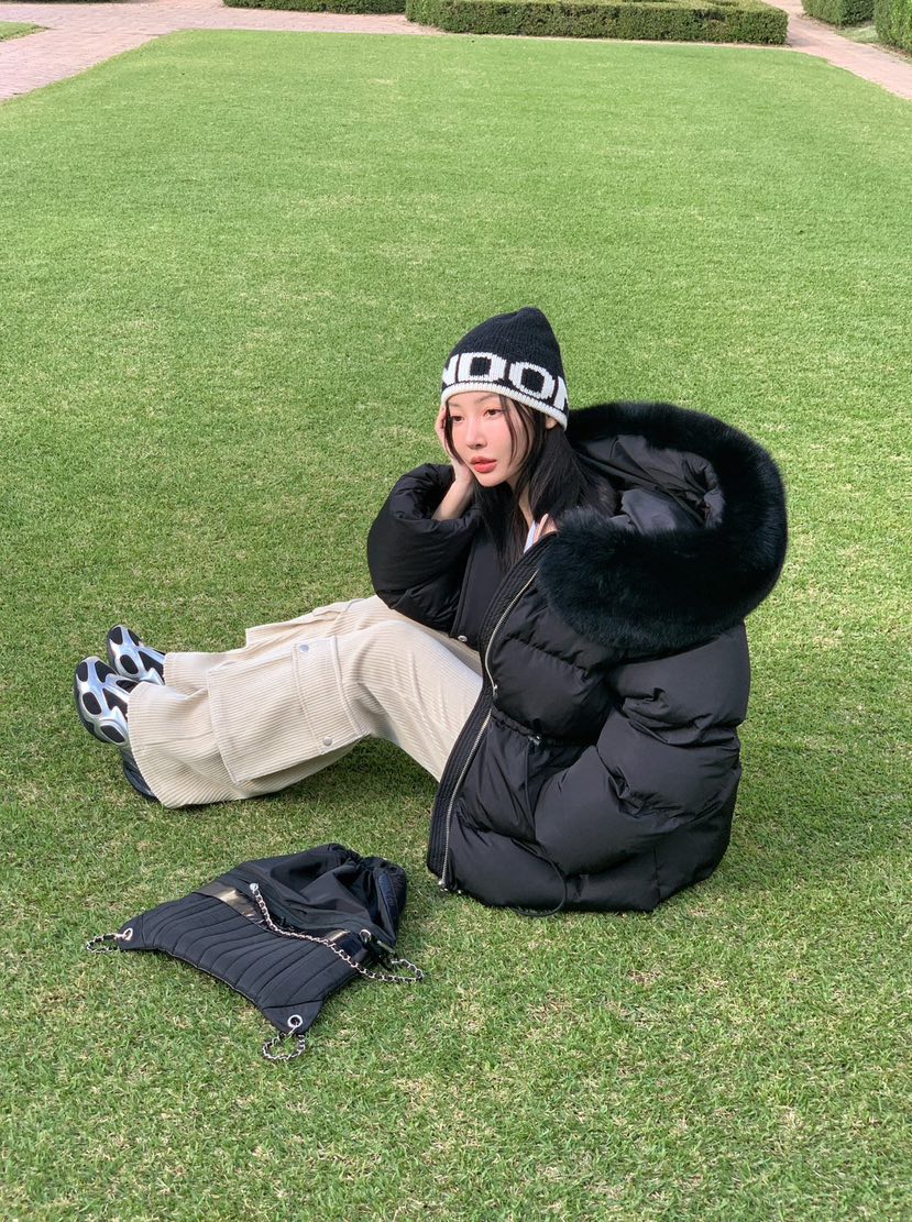 REVE CITE-L東大門㊣直郵女裝新品推薦真品短款羽絨服狐貍REVE CITE短款羽絨服