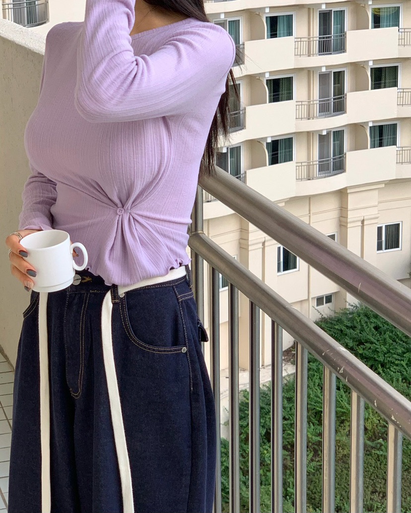 REVE CITE-L韓國代購㊣女裝新品職業時尚人氣25秋冬長袖T恤REVE CITE長袖T恤