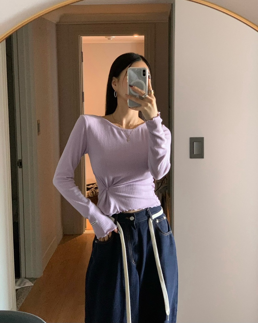 REVE CITE-L韓國代購㊣女裝新品職業時尚人氣25秋冬長袖T恤REVE CITE長袖T恤