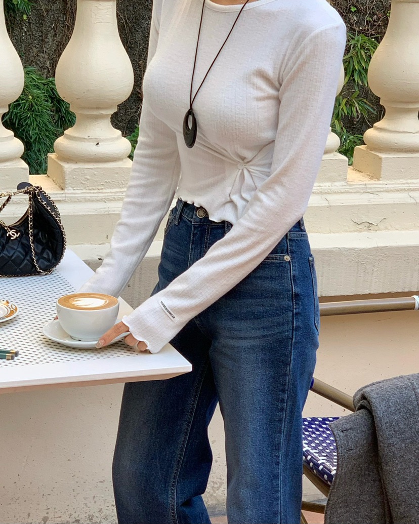 REVE CITE-L韓國代購㊣女裝新品職業時尚人氣25秋冬長袖T恤REVE CITE長袖T恤