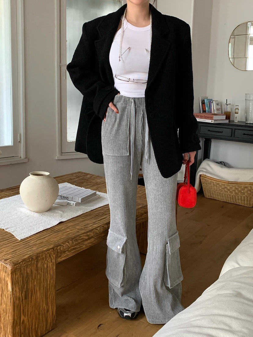 REVE CITE-L東大門㊣實拍女士新品真品推薦25秋冬熱賣休閑褲REVE CITE休閑褲圖色2