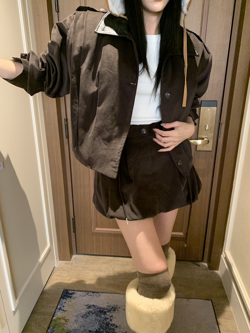 BADCALM東大門㊣實拍女裝新款25秋冬休閑推薦人氣夾克燈芯絨BADCALM夾克