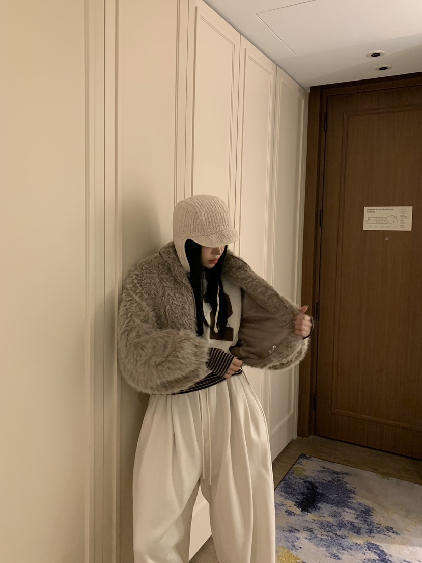 BADCALM韓國代購㊣女士新款人氣休閑真品25秋冬時尚短款大衣BADCALM短款大衣