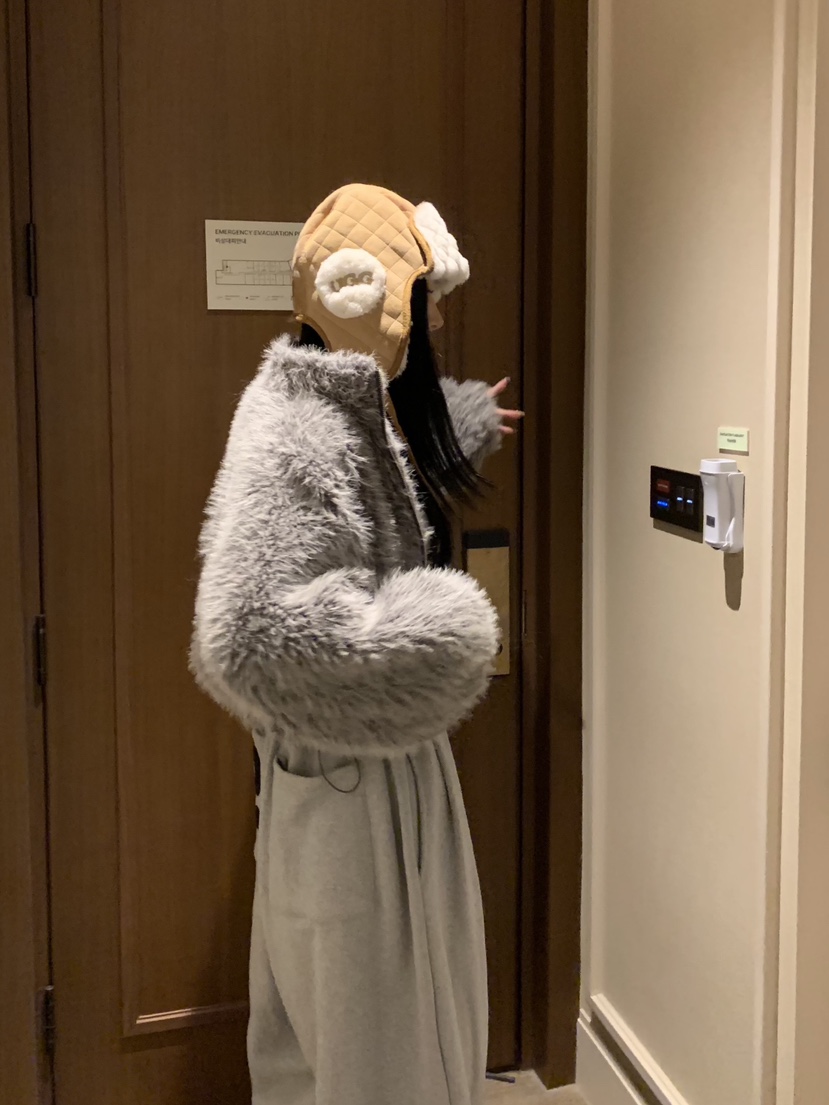 BADCALM韓國代購㊣女士新款人氣休閑真品25秋冬時尚短款大衣BADCALM短款大衣