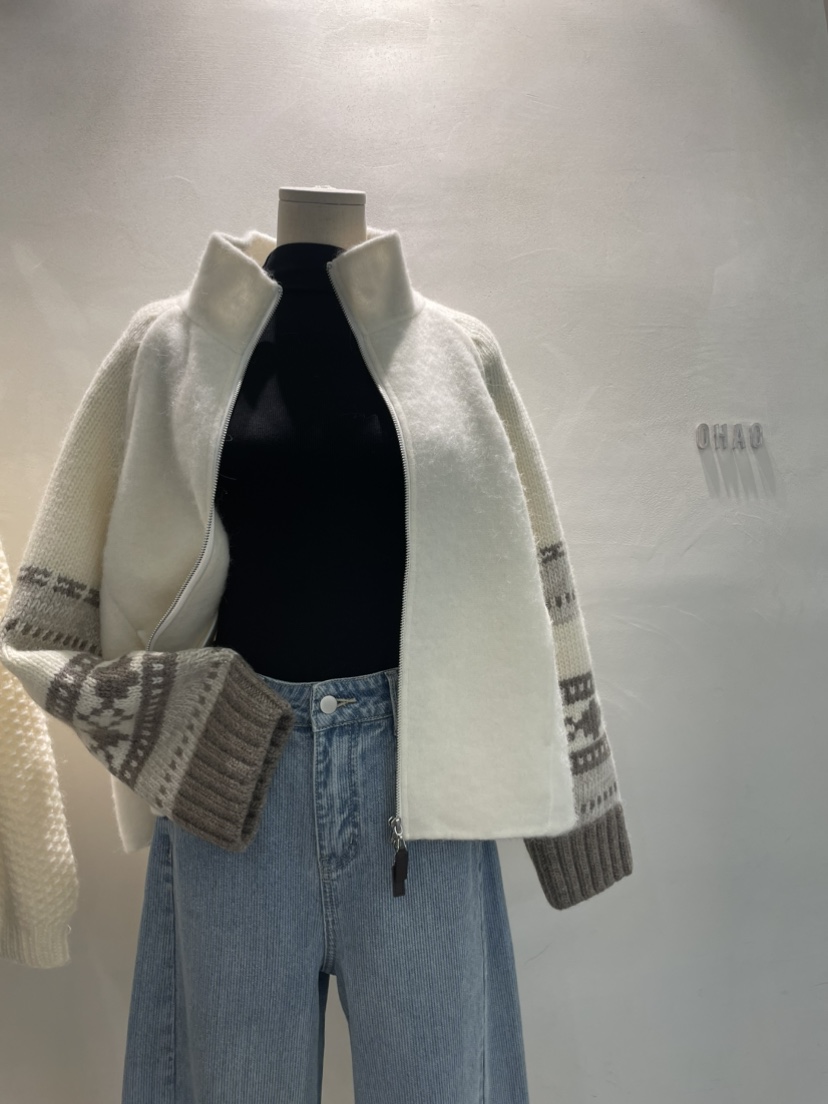 OHAO韓國代購㊣女士新品真品推薦25秋冬休閑職業時尚熱賣夾克OHAO/HA MONG夾克