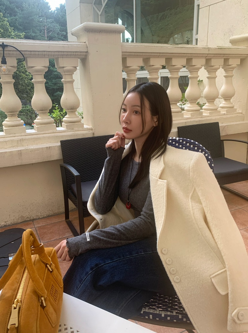 REVE CITE-L東大門㊣代購女裝新品時尚休閑熱賣人氣夾克羊毛REVE CITE夾克