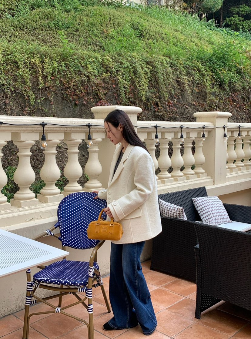 REVE CITE-L東大門㊣代購女裝新品時尚休閑熱賣人氣夾克羊毛REVE CITE夾克