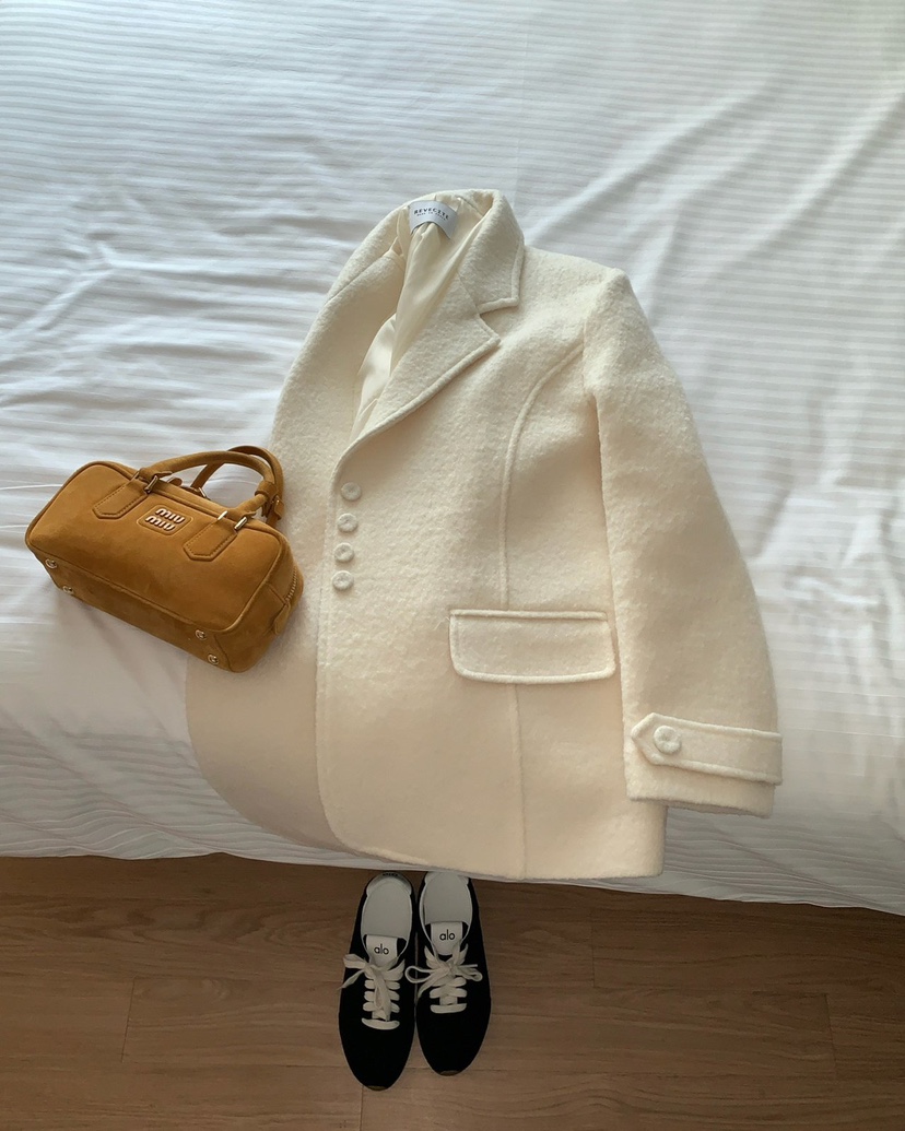 REVE CITE-L東大門㊣代購女裝新品時尚休閑熱賣人氣夾克羊毛REVE CITE夾克