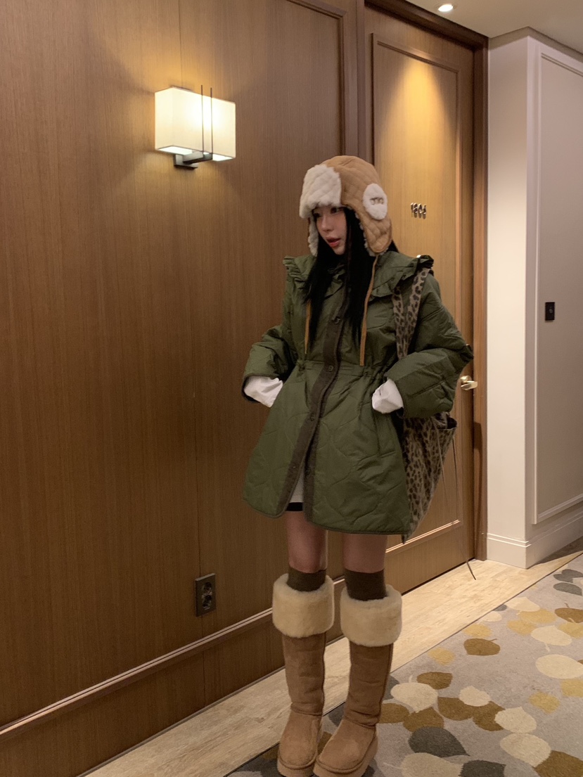 BADCALM東大門㊣代購女裝新品職業25秋冬真品休閑熱賣長款棉服BADCALM長款棉服