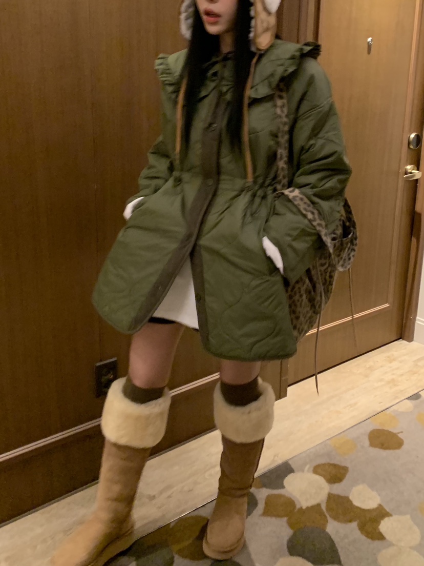 BADCALM東大門㊣代購女裝新品職業25秋冬真品休閑熱賣長款棉服BADCALM長款棉服