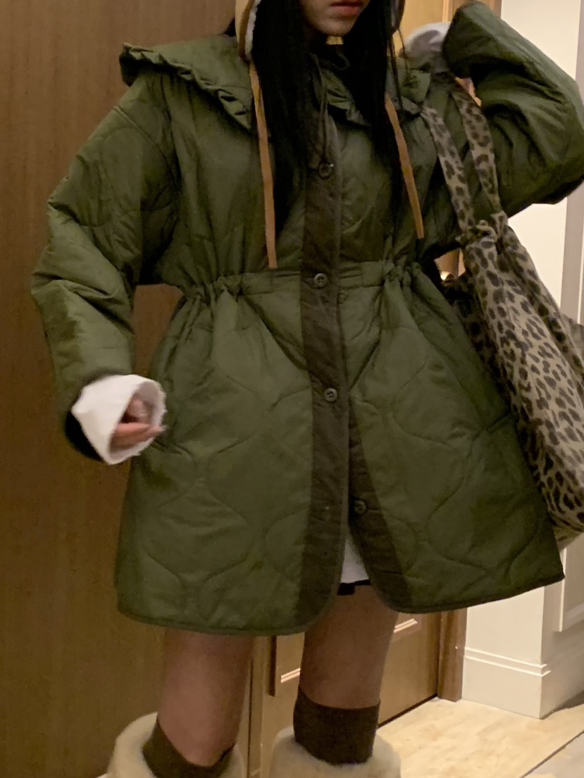 BADCALM東大門㊣代購女裝新品職業25秋冬真品休閑熱賣長款棉服BADCALM長款棉服