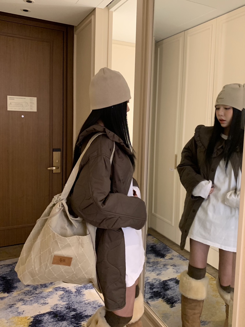 BADCALM東大門㊣代購女裝新品職業25秋冬真品休閑熱賣長款棉服BADCALM長款棉服