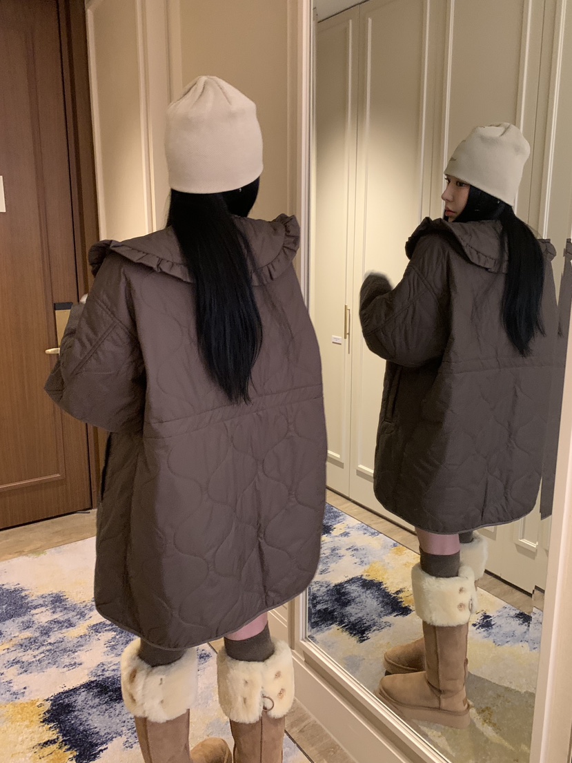 BADCALM東大門㊣代購女裝新品職業25秋冬真品休閑熱賣長款棉服BADCALM長款棉服