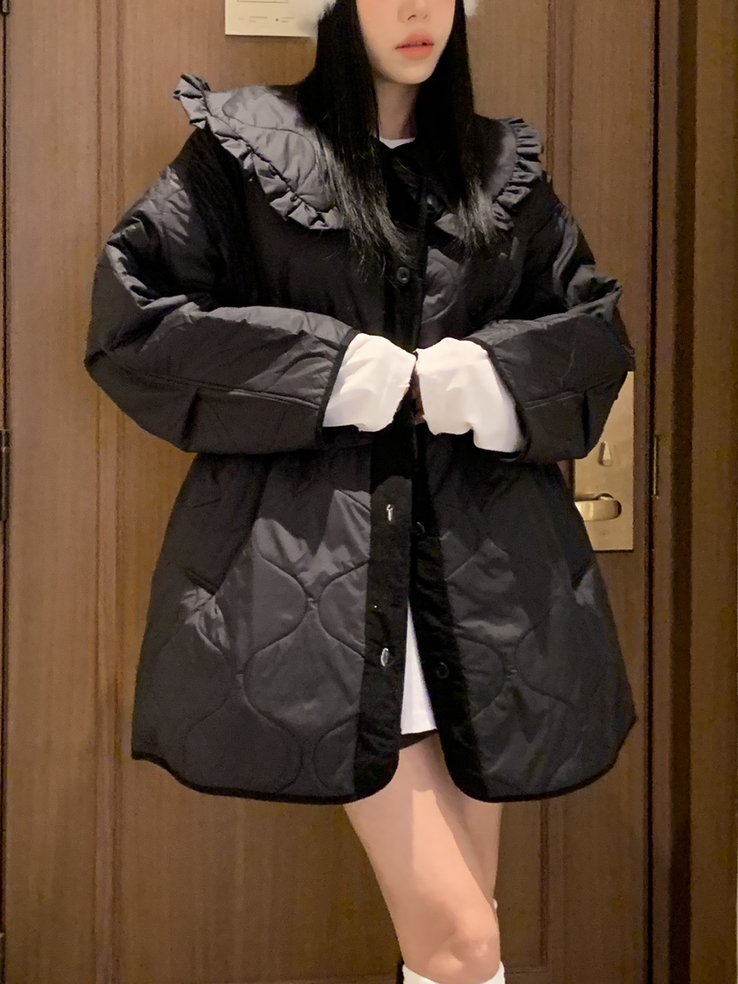 BADCALM東大門㊣代購女裝新品職業25秋冬真品休閑熱賣長款棉服BADCALM長款棉服