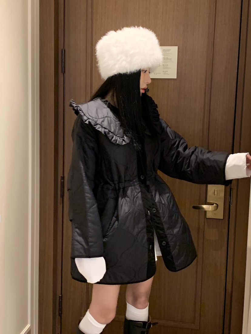 BADCALM東大門㊣代購女裝新品職業25秋冬真品休閑熱賣長款棉服BADCALM長款棉服