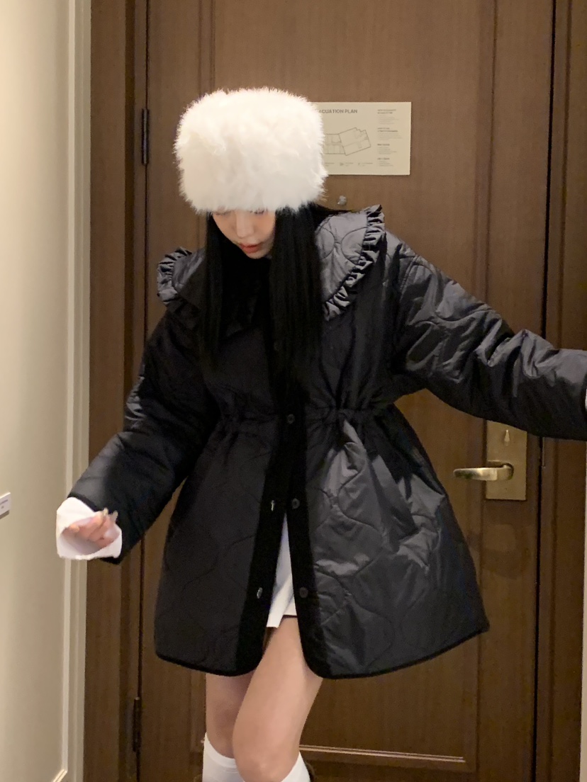 BADCALM東大門㊣代購女裝新品職業25秋冬真品休閑熱賣長款棉服BADCALM長款棉服