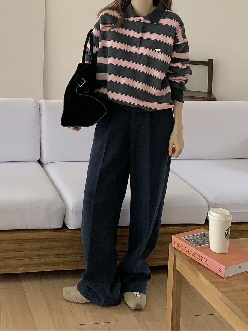 FORMSTUDIO韓國代購㊣女士新品25秋冬熱賣休閑休閑褲人字紋FORMSTUDIO休閑褲