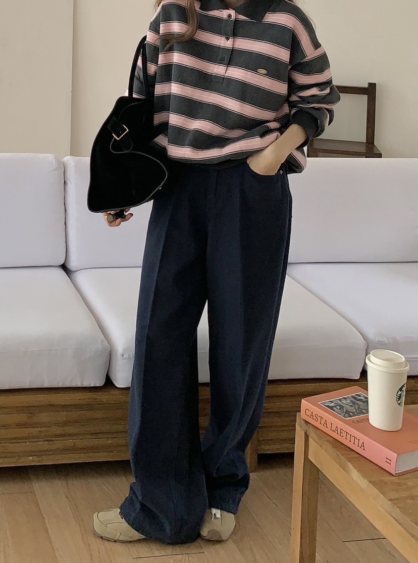 FORMSTUDIO韓國代購㊣女士新品25秋冬熱賣休閑休閑褲人字紋FORMSTUDIO休閑褲圖色3