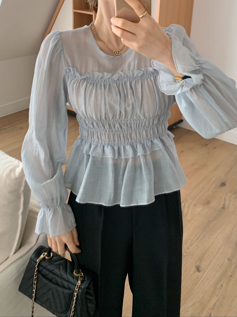 CRONG韓國直郵㊣女裝新款時尚推薦人氣真品休閑熱賣襯衫蕾絲衫CRONG襯衫/蕾絲衫