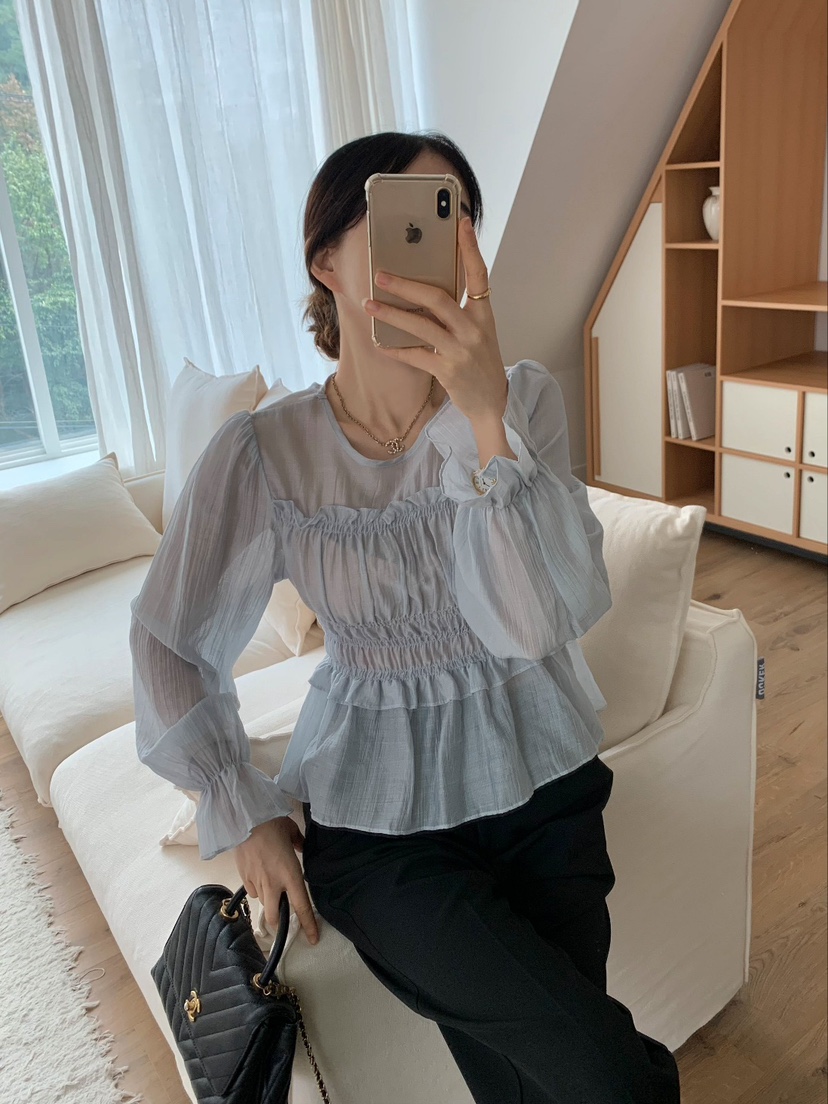 CRONG韓國直郵㊣女裝新款時尚推薦人氣真品休閑熱賣襯衫蕾絲衫CRONG襯衫/蕾絲衫