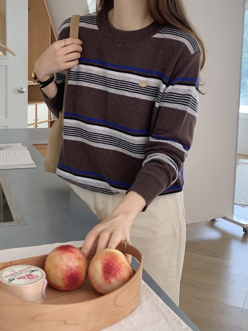 FORMSTUDIO韓國代購㊣女士新款人氣真品推薦針織衫單排扣圓領FORMSTUDIO針織衫