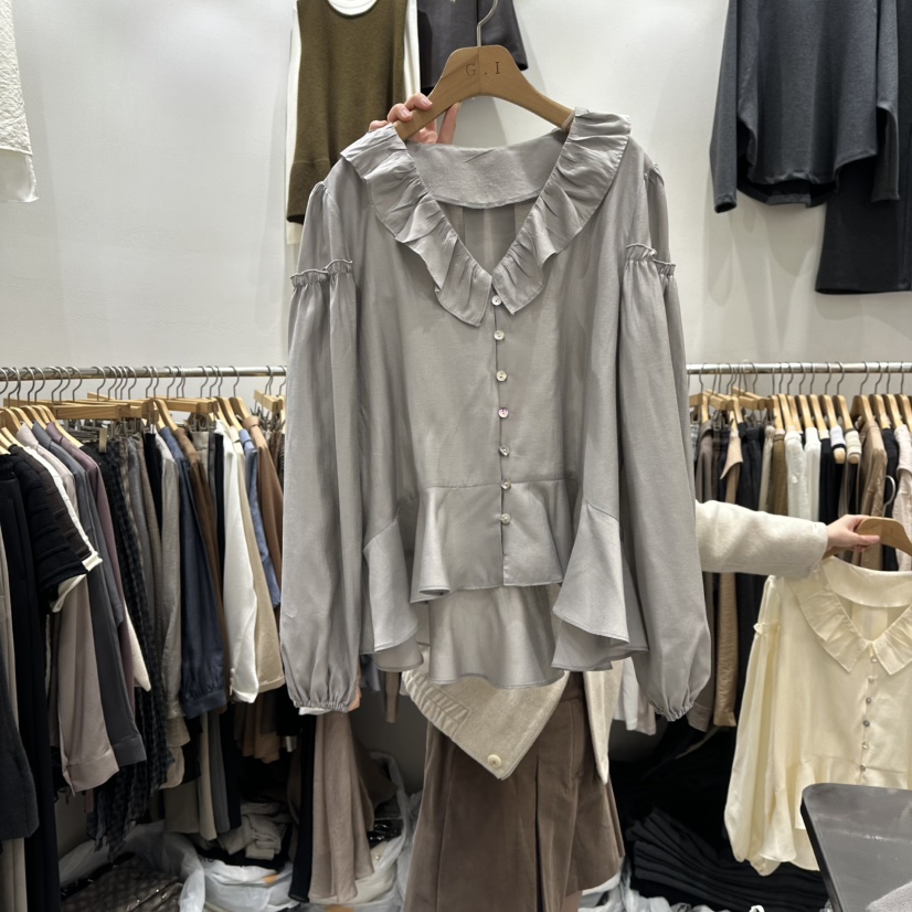 G.I-L韓國直郵㊣女士新款時尚熱賣休閑人氣真品襯衫蕾絲衫G.I-L襯衫/蕾絲衫圖色2