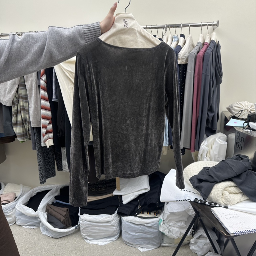 AMOEBA韓國代購㊣女士新品休閑25秋冬推薦熱賣職業時尚長袖T恤AMOEBA長袖T恤圖色3