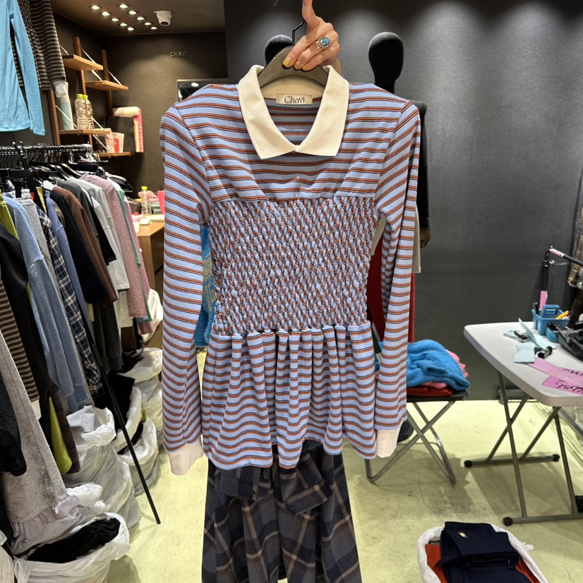 CHAVI東大門㊣直郵女士新品推薦人氣真品熱賣25秋冬長袖T恤CHAVI長袖T恤圖色2