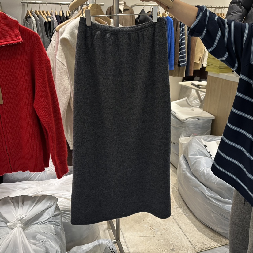 MAJDAN東大門㊣代購女裝新品休閑人氣25秋冬真品時尚熱賣長裙MAJDAN長裙圖色2墨色