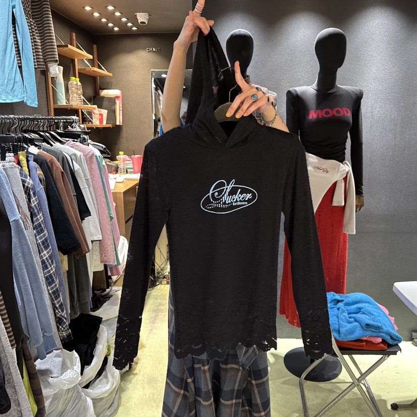 CHAVI韓國直郵㊣女裝新款時尚25秋冬推薦職業休閑熱賣人氣衛衣CHAVI衛衣圖色2