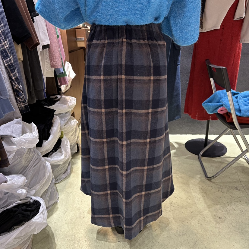 CHAVI東大門㊣代購女士新品時尚真品休閑職業人氣25秋冬長裙格紋CHAVI長裙