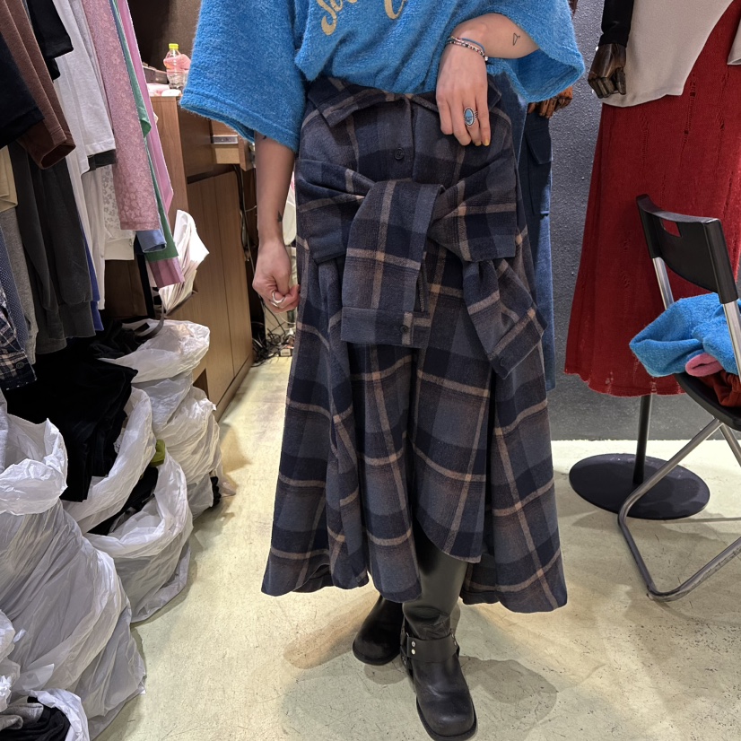 CHAVI東大門㊣代購女士新品時尚真品休閑職業人氣25秋冬長裙格紋CHAVI長裙圖色2