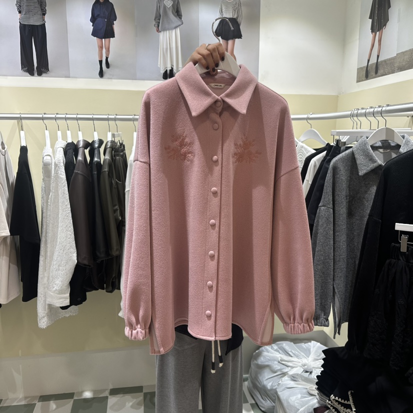 OREUM韓國直郵㊣女士新款人氣推薦休閑真品25秋冬襯衫蕾絲衫OREUM襯衫/蕾絲衫圖色2