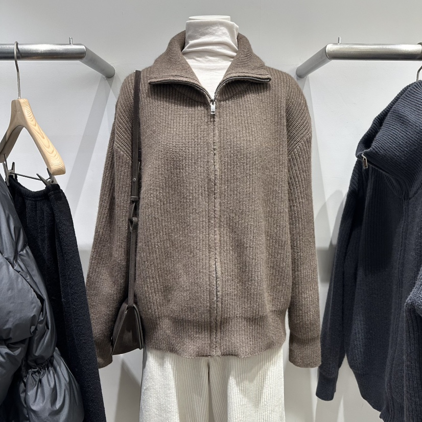 MAJDAN東大門㊣實拍女裝新款25秋冬熱賣真品人氣職業毛衣拉鏈MAJDAN毛衣圖色2