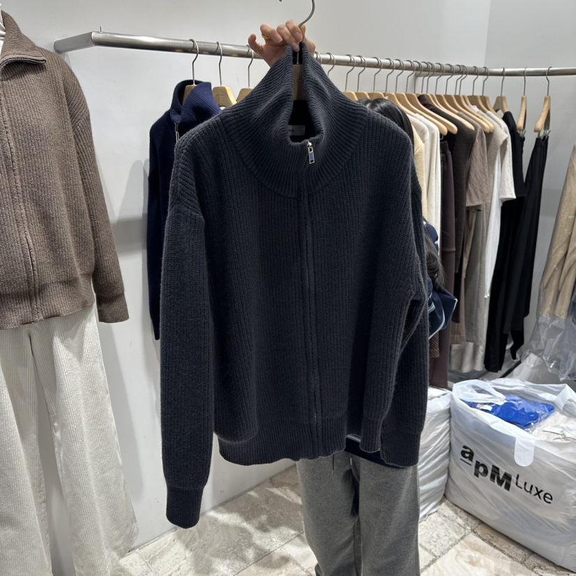 MAJDAN東大門㊣實拍女裝新款25秋冬熱賣真品人氣職業毛衣拉鏈MAJDAN毛衣圖色3