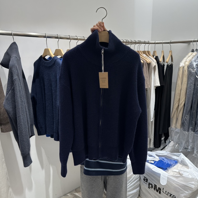 MAJDAN東大門㊣實拍女裝新款25秋冬熱賣真品人氣職業毛衣拉鏈MAJDAN毛衣圖色4