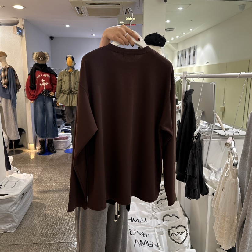 OREUM東大門㊣實拍女裝新款職業休閑25秋冬推薦人氣長袖T恤OREUM長袖T恤