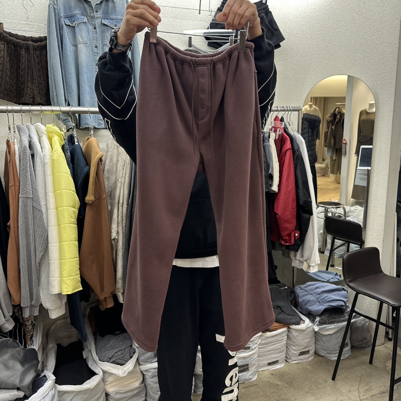 MAGOT韓國代購㊣女士新品時尚人氣真品休閑休閑褲加絨羊毛紐扣IIIΛGOT/MAGOT休閑褲圖色3