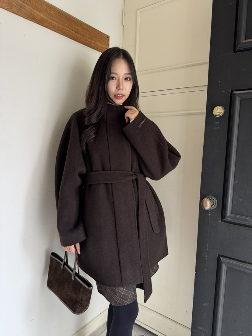 BIEN GARDER東大門㊣實拍女裝新款休閑推薦中長款大衣含腰帶BIEN GARDER中長款大衣