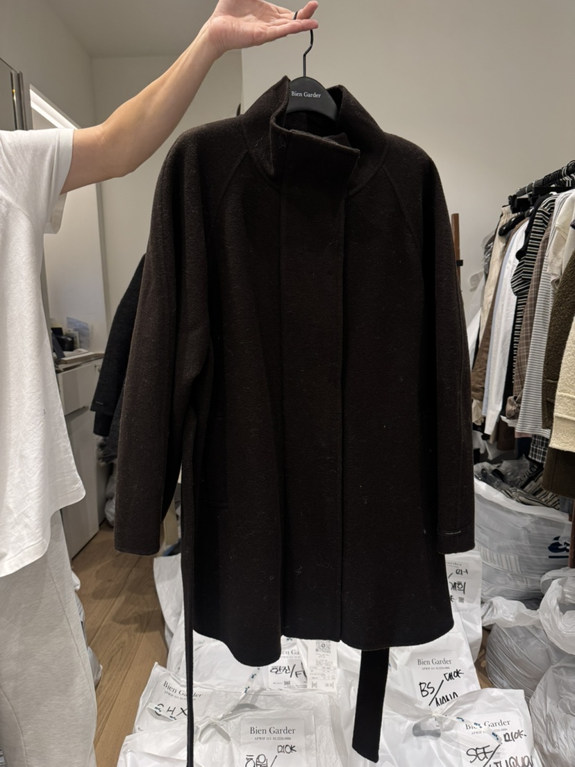 BIEN GARDER東大門㊣實拍女裝新款休閑推薦中長款大衣含腰帶BIEN GARDER中長款大衣圖色2