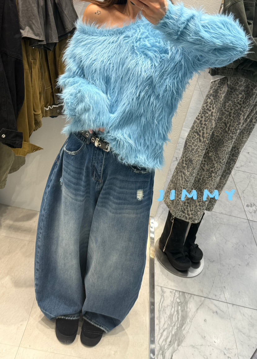 JIMMY韓國直郵㊣女裝新款時尚真品熱賣休閑推薦職業針織衫毛皮JIMMY/REMAKE針織衫