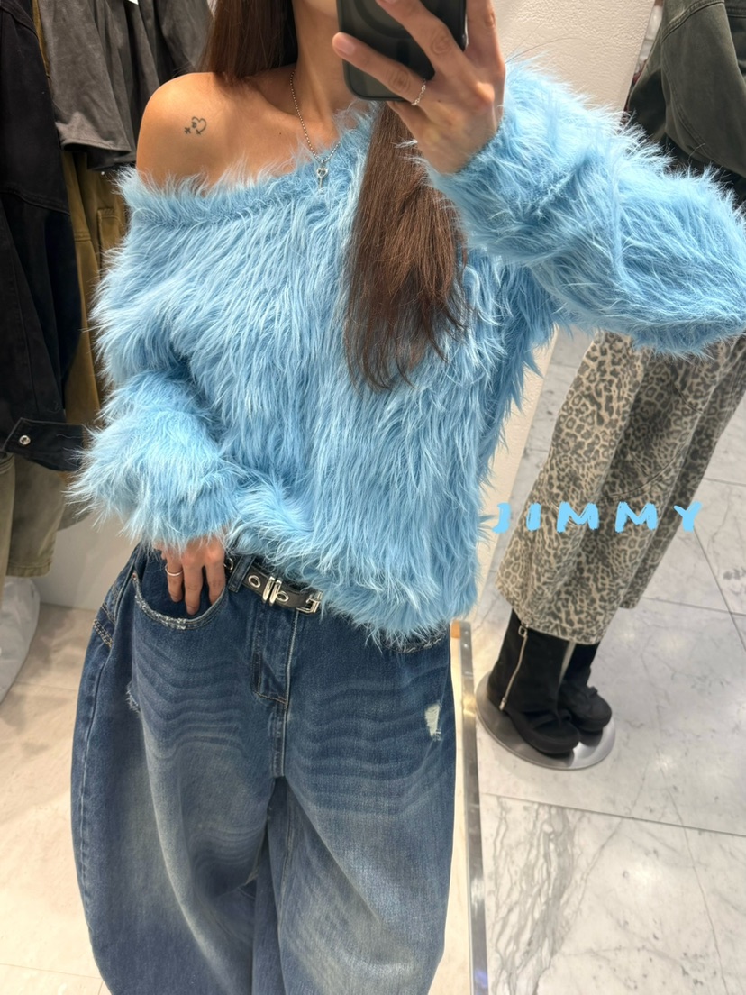 JIMMY韓國直郵㊣女裝新款時尚真品熱賣休閑推薦職業針織衫毛皮JIMMY/REMAKE針織衫