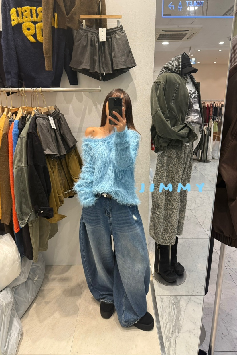 JIMMY韓國直郵㊣女裝新款時尚真品熱賣休閑推薦職業針織衫毛皮JIMMY/REMAKE針織衫