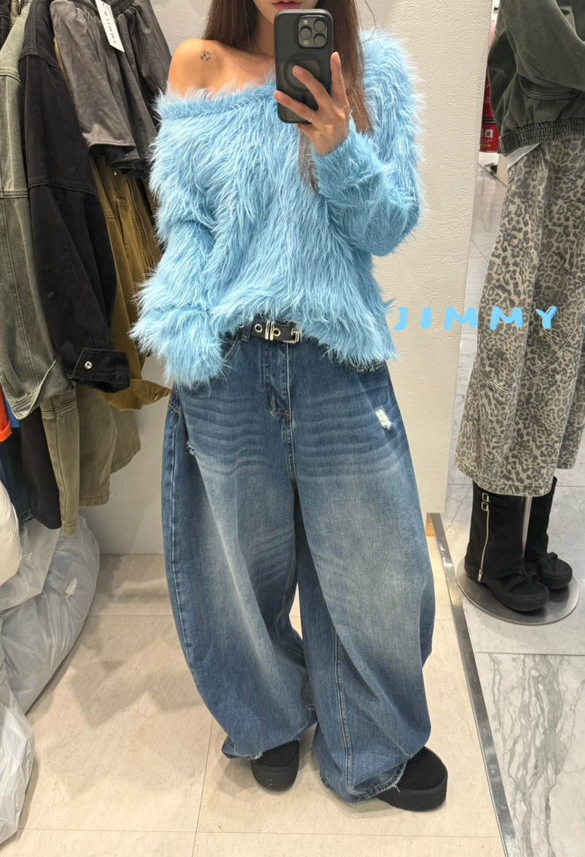 JIMMY韓國直郵㊣女裝新款時尚真品熱賣休閑推薦職業針織衫毛皮JIMMY/REMAKE針織衫