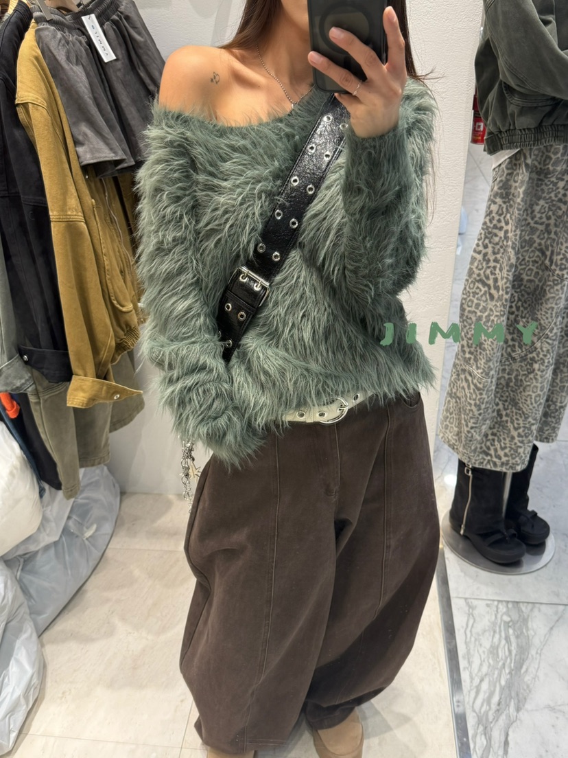 JIMMY韓國直郵㊣女裝新款時尚真品熱賣休閑推薦職業針織衫毛皮JIMMY/REMAKE針織衫