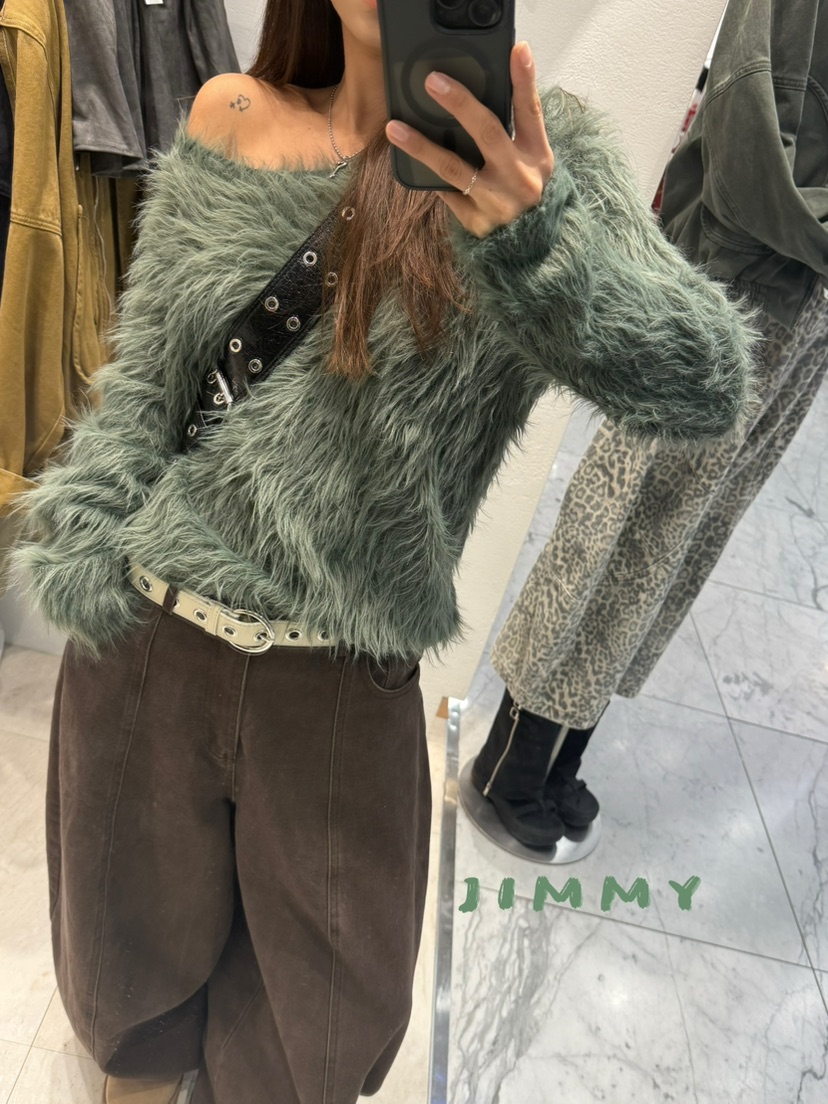 JIMMY韓國直郵㊣女裝新款時尚真品熱賣休閑推薦職業針織衫毛皮JIMMY/REMAKE針織衫