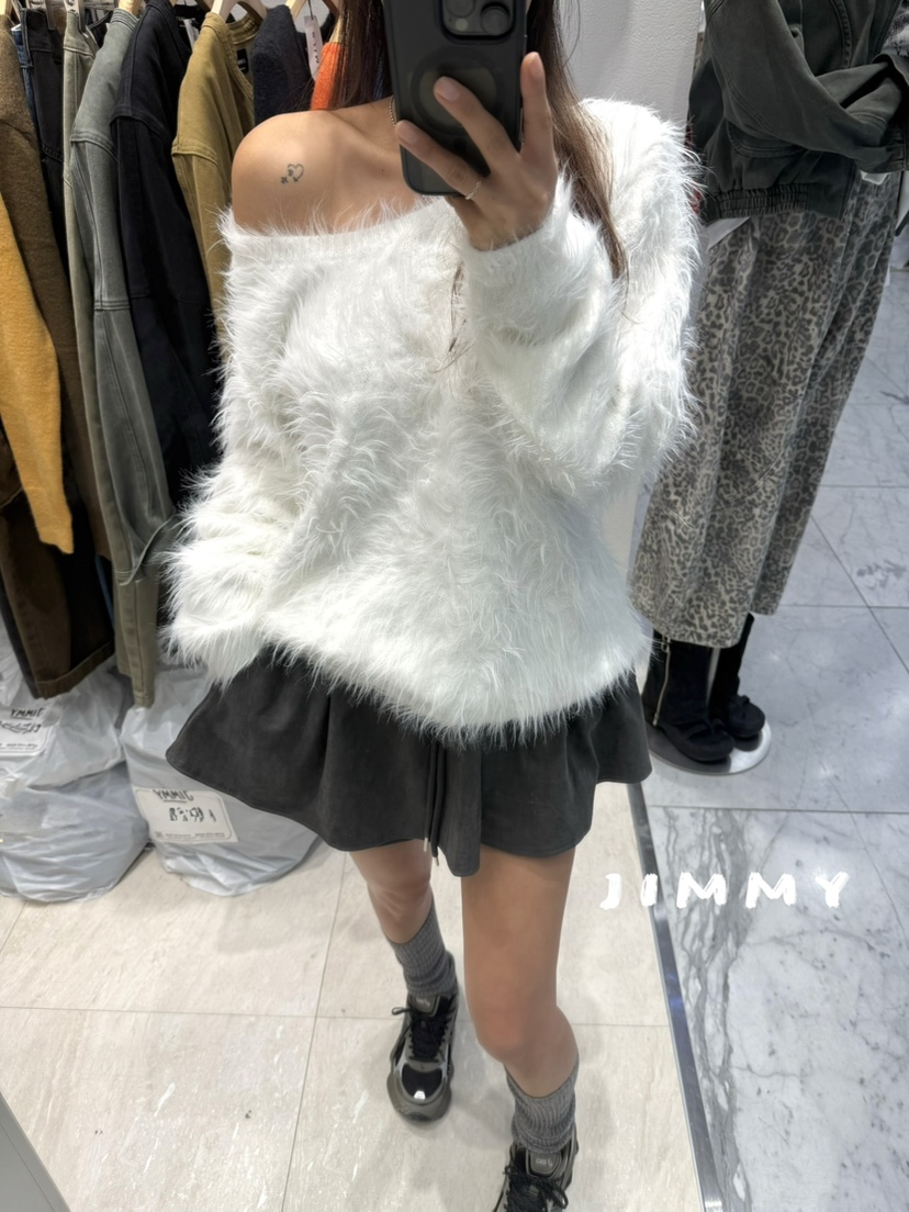 JIMMY韓國直郵㊣女裝新款時尚真品熱賣休閑推薦職業針織衫毛皮JIMMY/REMAKE針織衫