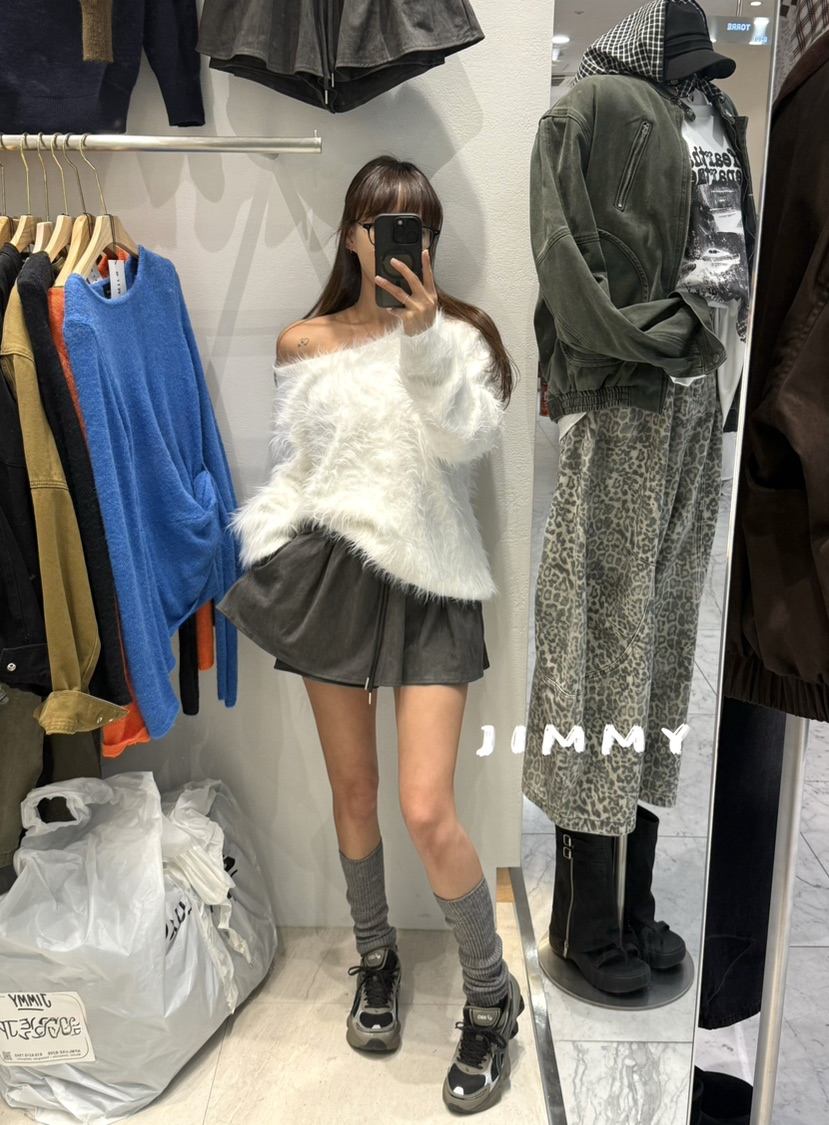 JIMMY韓國直郵㊣女裝新款時尚真品熱賣休閑推薦職業針織衫毛皮JIMMY/REMAKE針織衫